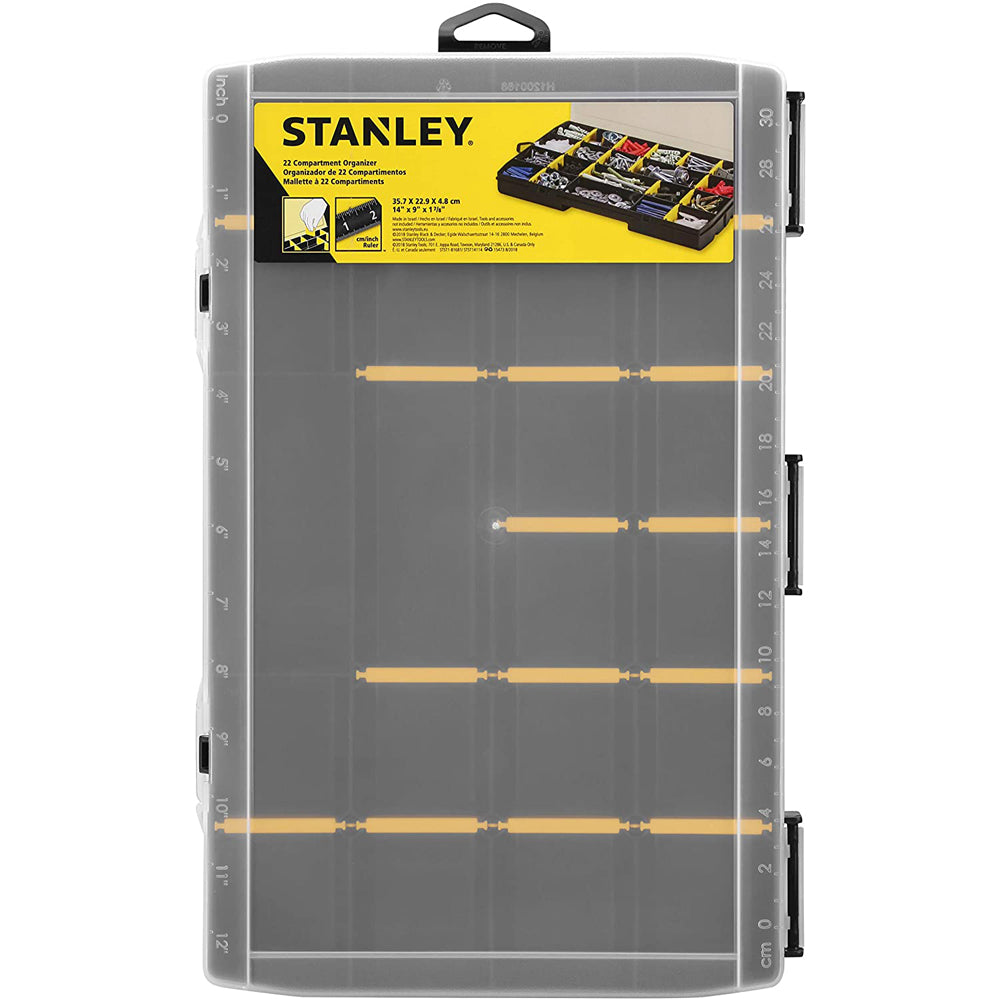 Cassetta porta minuterie organizer basic trasparente 22 scomparti stanley