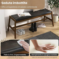 Panca in Legno da Pranzo 127cm, Panca Imbottita per Sala da Pranzo, Panchina Ingresso, Montaggio Facile, Panchina da Interno Resistente e Stabile, 127 x 48 x 47,5 cm