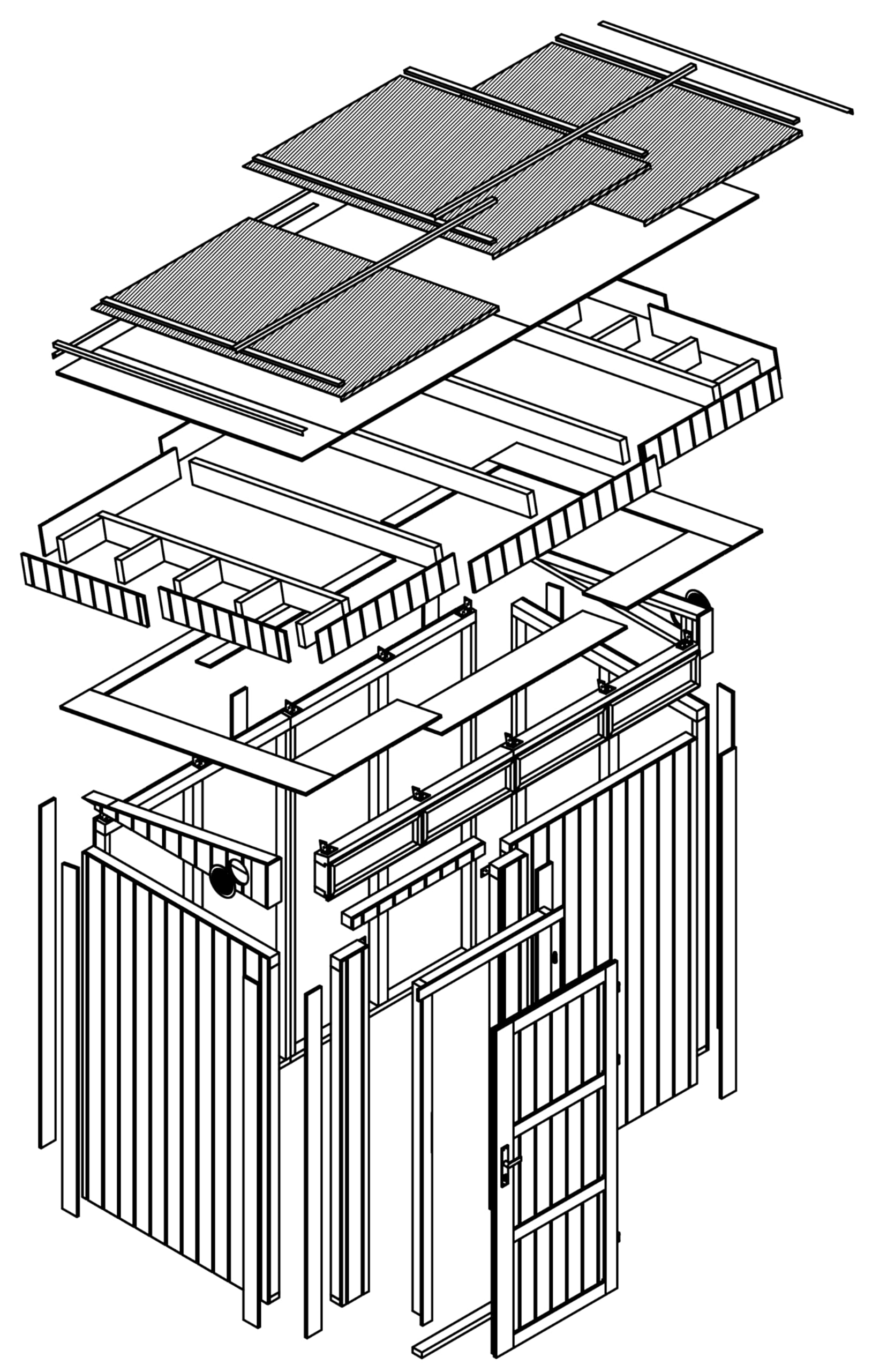 Casetta da giardino 3 m² con pavimento e piastrelle bituminose - L161xL294xA239cm - giardino casetta TIMBELA M901B