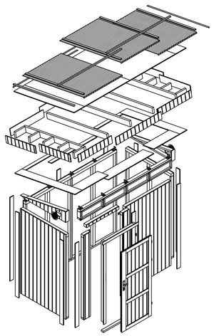 Casetta da giardino 3 m² con pavimento e piastrelle bituminose - L161xL294xA239cm - giardino casetta TIMBELA M901B