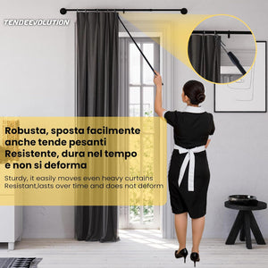 Frustino Frusta Asta - Tiratenda per Tende da Interno in Ferro, Diametro 11mm, Lunghezza 125cm - Colore: Oro Satinato