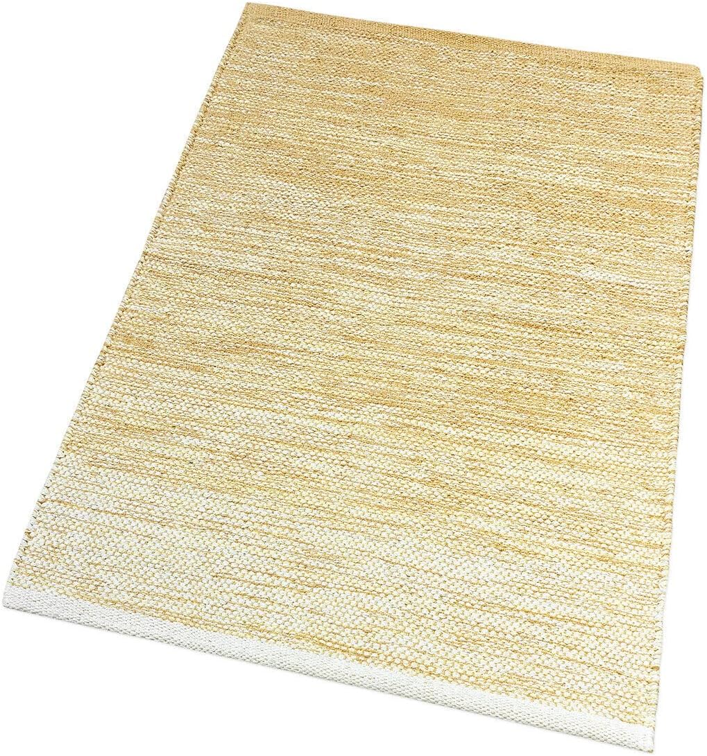 Tappeto Cucina Bagno Puro Cotone Assorbente Tessuto Intrecciato Beige 55x180 cm