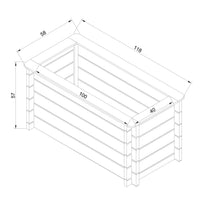 L’aiuola di giardino sopraelevata in legno - 118x58x57 cm - Timbela M619