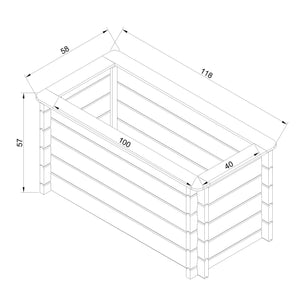 L’aiuola di giardino sopraelevata in legno - 118x58x57 cm - Timbela M619