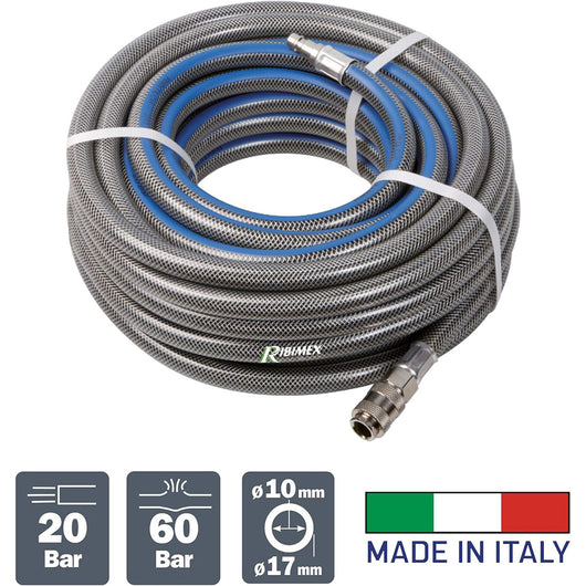 tubo aria in pvc con raccordo rapido universale ø 10 mm x 17 mm 15mt ribimex