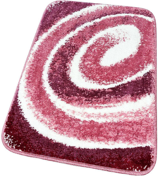 Tappeto Bagno Spirale 50x80 cm Moderno Morbido Antiscivolo Scendiletto Doccia Rosa