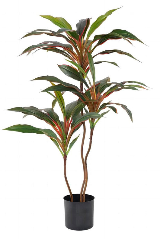 Pianta artificiale Dracaena H95 cm con Vaso Verde