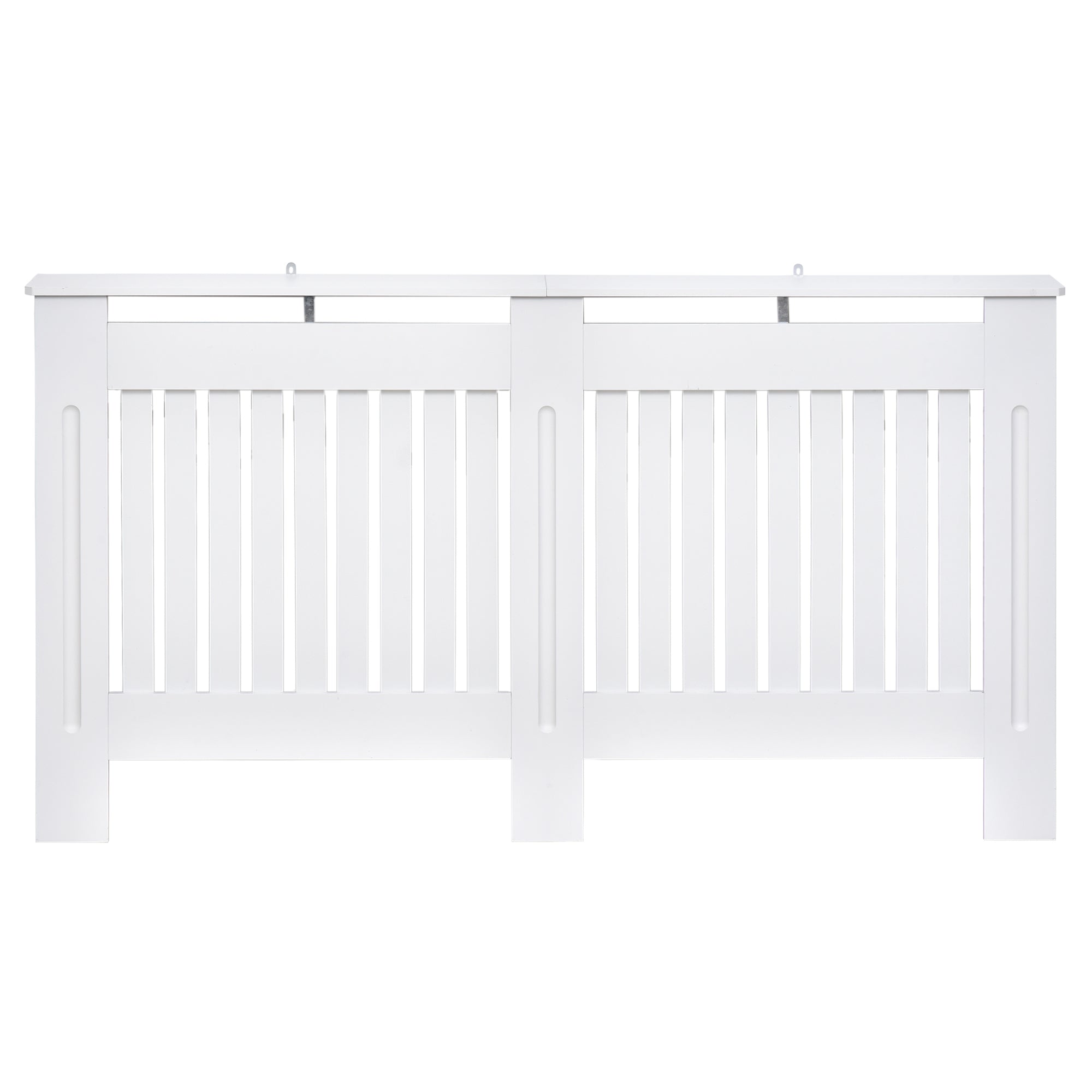 Easycomfort Copritermosifone a Doghe in MDF per Casa e Ufficio, 152x19x81 cm, Bianco