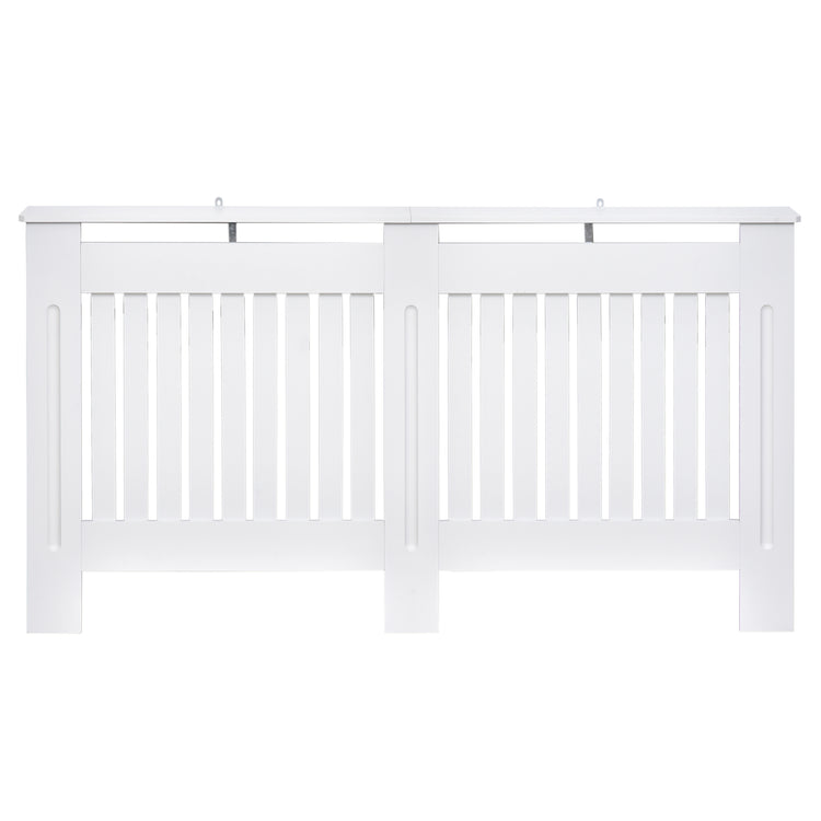 Easycomfort Copritermosifone a Doghe in MDF per Casa e Ufficio, 152x19x81 cm, Bianco