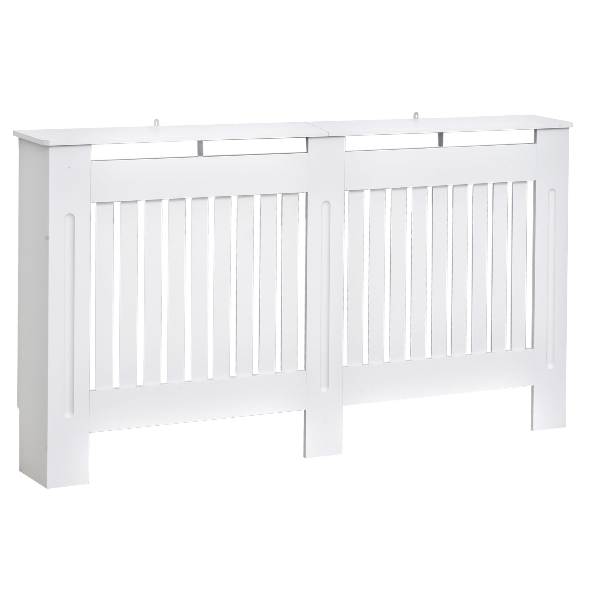 Easycomfort Copritermosifone a Doghe in MDF per Casa e Ufficio, 152x19x81 cm, Bianco