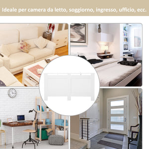 EasyComfort Copritermosifone in Legno MDF, Copertura per Termosifone Moderna con Ripiano Superiore Verniciato Bianco, 151.5x82x19 cm