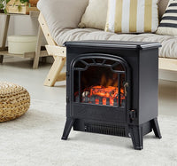 Easycomfort Camino Elettrico con Effetto Fiamma Regolabile Potenza 900W/1800W, 36 x 25.5 x 41.5cm, Nero