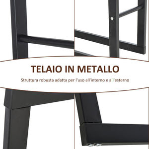 EasyComfort Scaffale Porta Legna Legnaia Verticale Supporto per Legna Portata 100kg Metallo 60 × 25 × 150cm