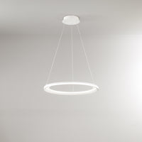 Lampadario A Sospensione Contemporaneo Edge Alluminio Bianco Led Integrato 66W