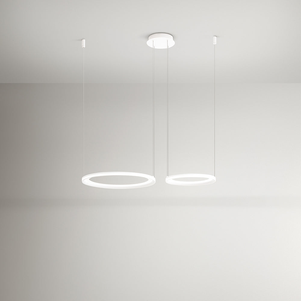 Lampadario A Sospensione Contemporaneo Edge Alluminio Bianco Led Integrato 99W