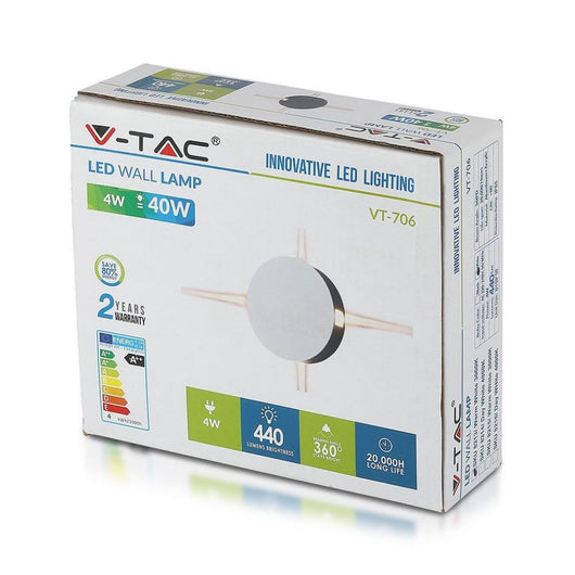 Muratura a parete LED da 4W Light White Body Round 3000K IP65