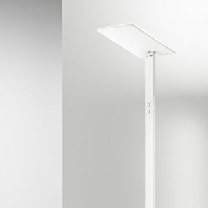 Piantana Contemporanea Quadra Metallo Bianco Led Integrato 24W