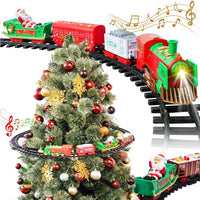 Trenino di Babbo Natale con Supporto per Centro Albero Luci e Suoni 89cm