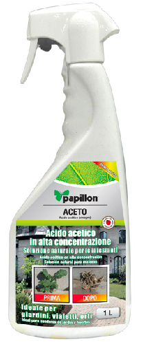 Acido acetico naturale x erbe infestanti aceto 1lt papillon