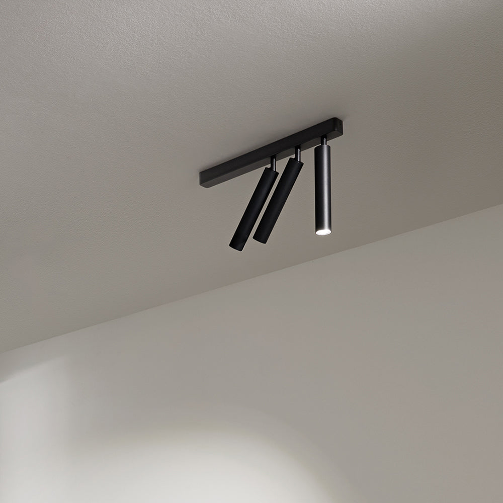 Spot Contemporaneo Bambù Alluminio Nero 3 Led Integrato 10W