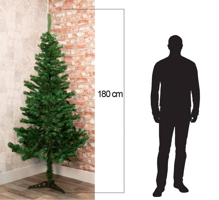 Albero di Natale 180 cm in PVC 350 Rami Decorazione Addobbo Natalizio con Base