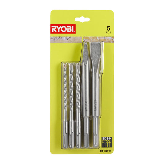 Raksp0-Kit Punte 5 Pezzi Sds Plus Universale-Ryobi