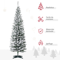 Easycomfort Albero di Natale Artificiale Innevato 180cm con Rami 390, Base Rimovibile Decorazioni Natalizie