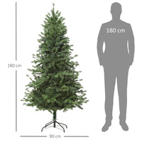 Easycomfort Albero di Natale Artificiale Gigante 180cm Realistico, Decorazione di Natale con 696 Rami, Base Pieghevole e Rimovibile