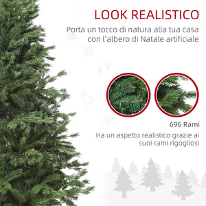 Easycomfort Albero di Natale Artificiale Gigante 180cm Realistico, Decorazione di Natale con 696 Rami, Base Pieghevole e Rimovibile