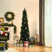 EasyComfortHOMCM Albero di Natale Artificiale Alto con Base Pieghevole 380 Rami in PVC e Metallo 180cm, Verde