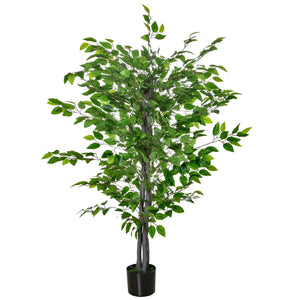 Pianta Artificiale di Ficus H135 cm con Vaso Verde