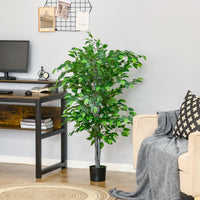 Pianta Artificiale di Ficus H135 cm con Vaso Verde