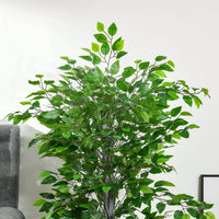 Pianta Artificiale di Ficus H135 cm con Vaso Verde