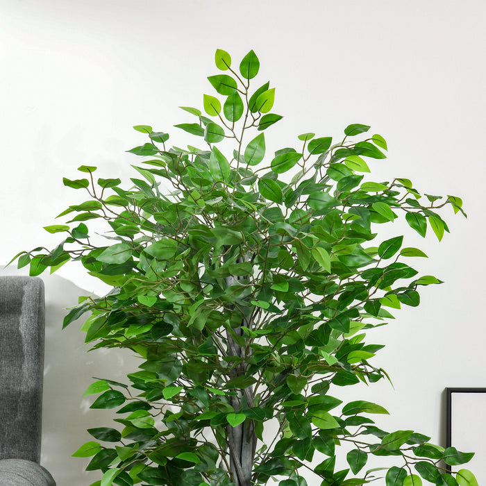 Pianta Artificiale di Ficus H135 cm con Vaso Verde