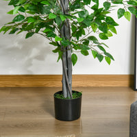 Pianta Artificiale di Ficus H135 cm con Vaso Verde