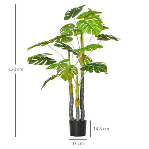 Pianta Artificiale Monstera H120 cm con Vaso Verde