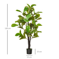 Pianta Artificiale Ficus H130 cm con Vaso Verde