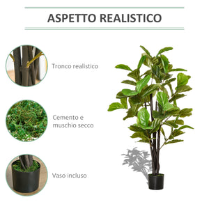 Easycomfort Ficus Artificiale per Interni ed Esterni, Pianta Artificiale Realistica con 78 Foglie, 130cm