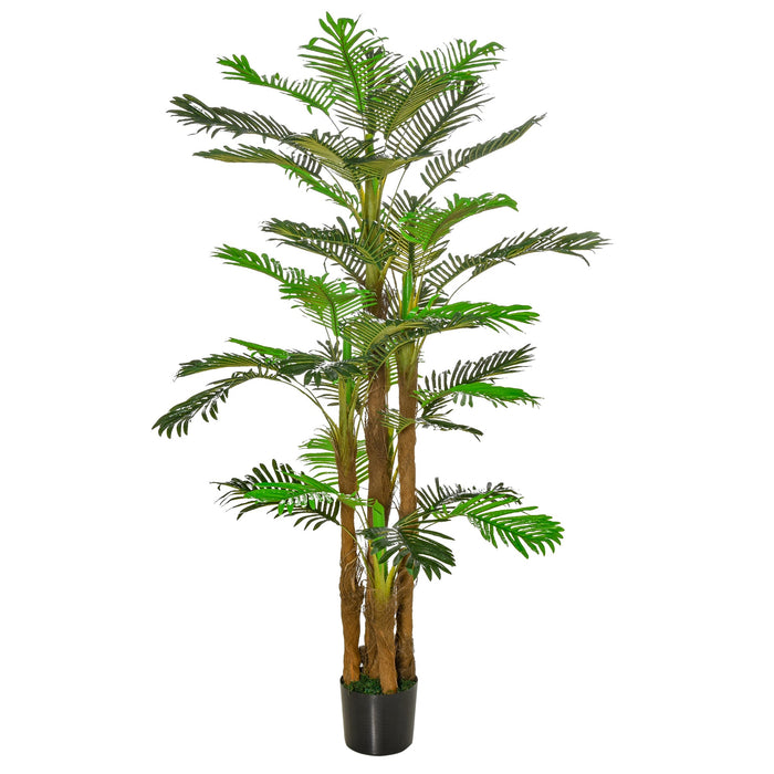 Pianta Artificiale Palma H185 cm con Vaso Verde