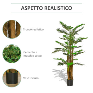 Pianta Artificiale Palma H185 cm con Vaso Verde