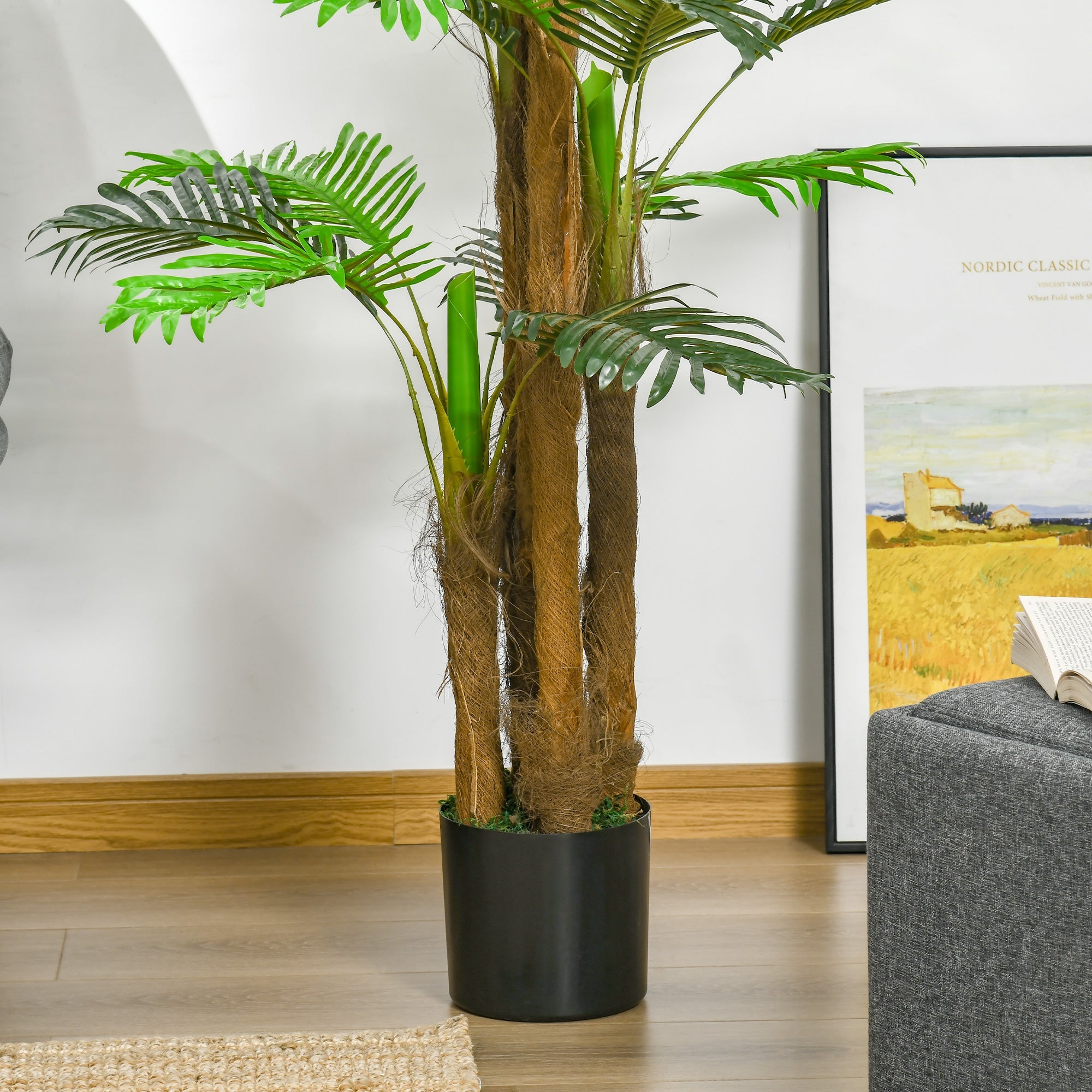 Pianta Artificiale Palma H185 cm con Vaso Verde