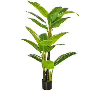 Pianta Artificiale Banano H150 cm con Vaso Verde