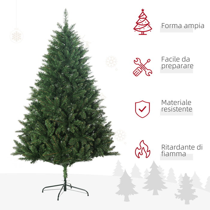 EasyComfort Albero di Natale Artificiale 180cm con 800 Rami e Base in Metallo, Verde