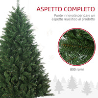 EasyComfort Albero di Natale Artificiale 180cm con 800 Rami e Base in Metallo, Verde