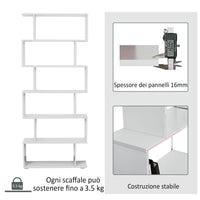 Easycomfort Libreria di Design Mobili Ufficio Scaffale in Legno 80x24x191cm Bianco