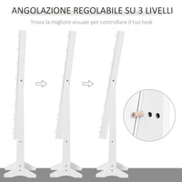 EasyComfort Armadietto Portagioie con Specchio Regolabile e Luci LED Bianco Caldo, 36x30x136 cm