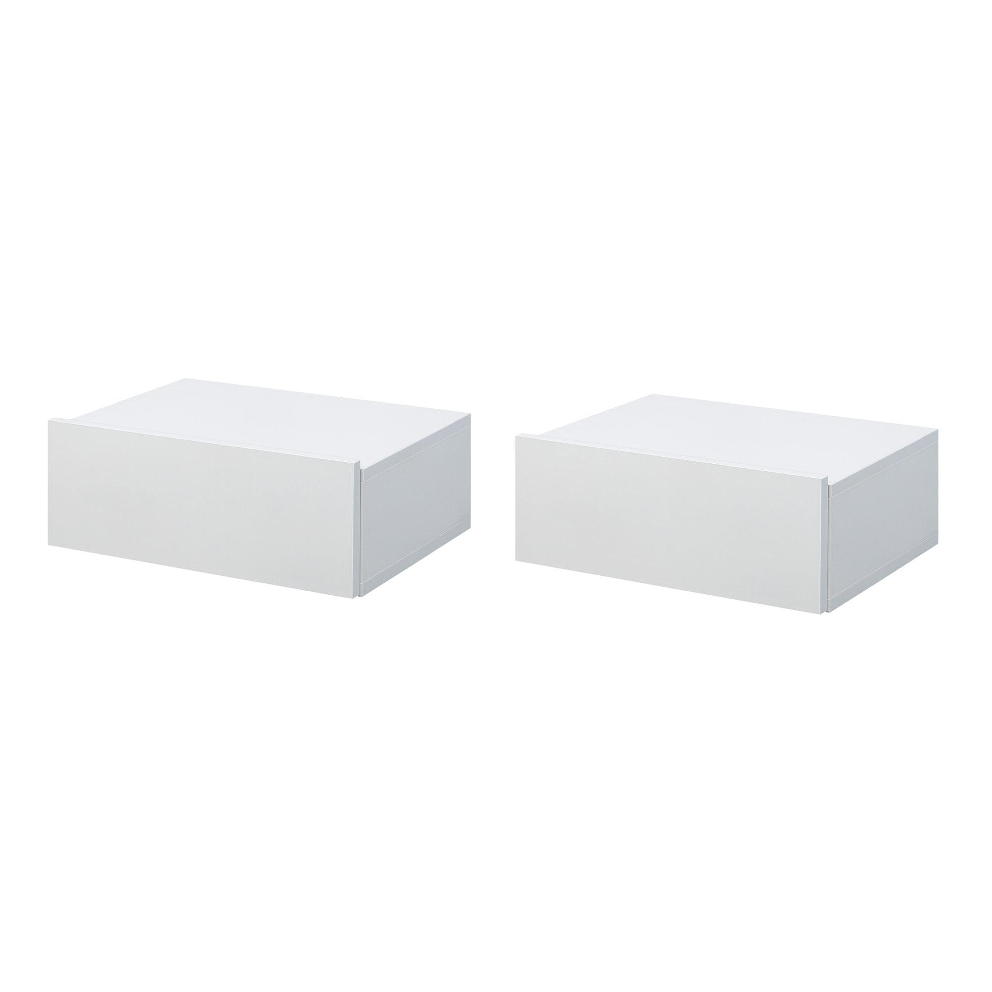 Set 2 Comodini Sospesi 40x30x15 cm Design Moderno Bianco