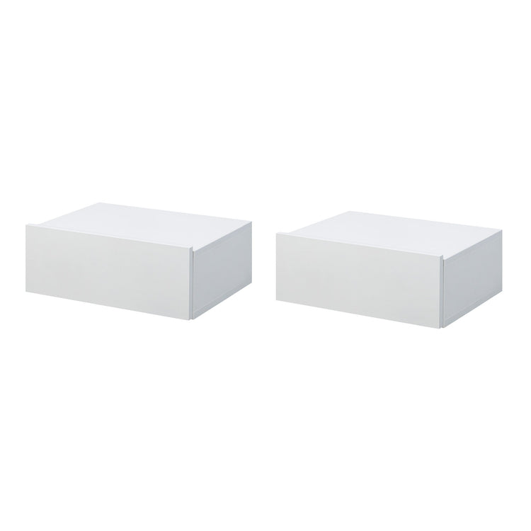 Set 2 Comodini Sospesi 40x30x15 cm Design Moderno Bianco