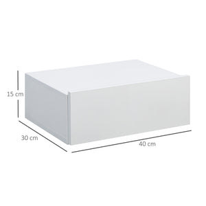 Set 2 Comodini Sospesi 40x30x15 cm Design Moderno Bianco