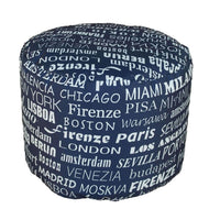 Pouf Puff Puf Tondo 50x40cm Big City Blu Avalli